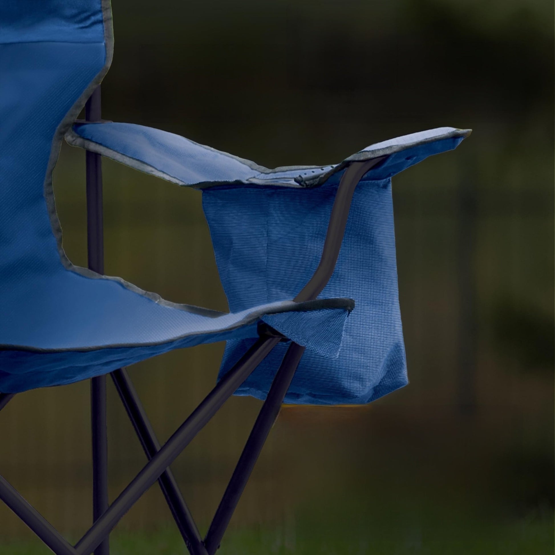 Portable Camping Chair , Cushioned Seat & Back with Side Pockets & Cup Holder, Carry Bag Included, Great for Camping, Tailgating, Firepits, Patio, & More - Morrowden