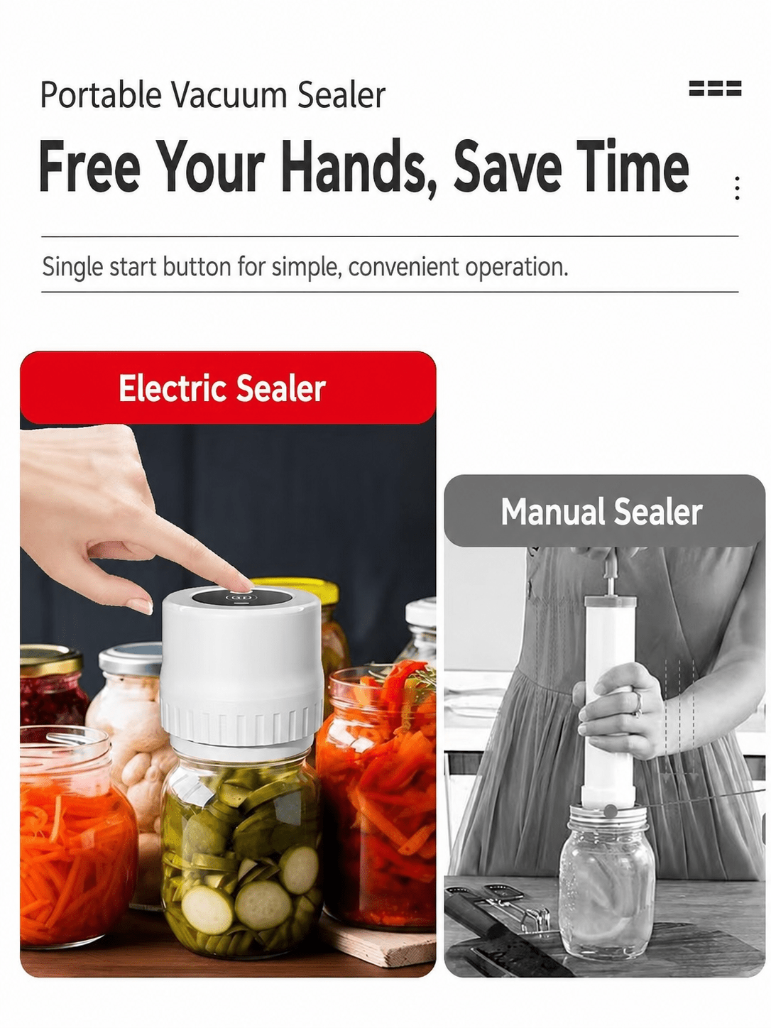 Portable Electric Vacuum Sealer for Mason Jars - Morrowden