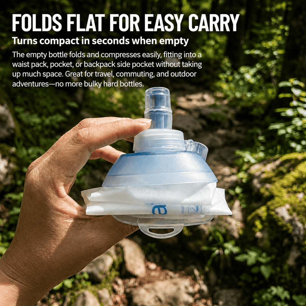 Portable Foldable Running Water Bottle – Handheld Hydration Flask for Men & Women, Ideal for Marathons, Trail Running, Waist Packs & Outdoor Sports - Morrowden