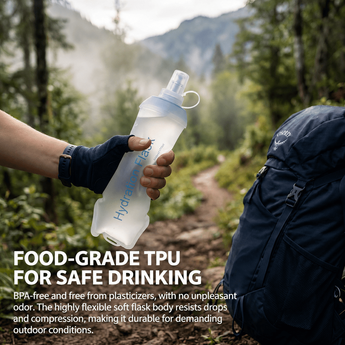 Portable Foldable Running Water Bottle – Handheld Hydration Flask for Men & Women, Ideal for Marathons, Trail Running, Waist Packs & Outdoor Sports - Morrowden