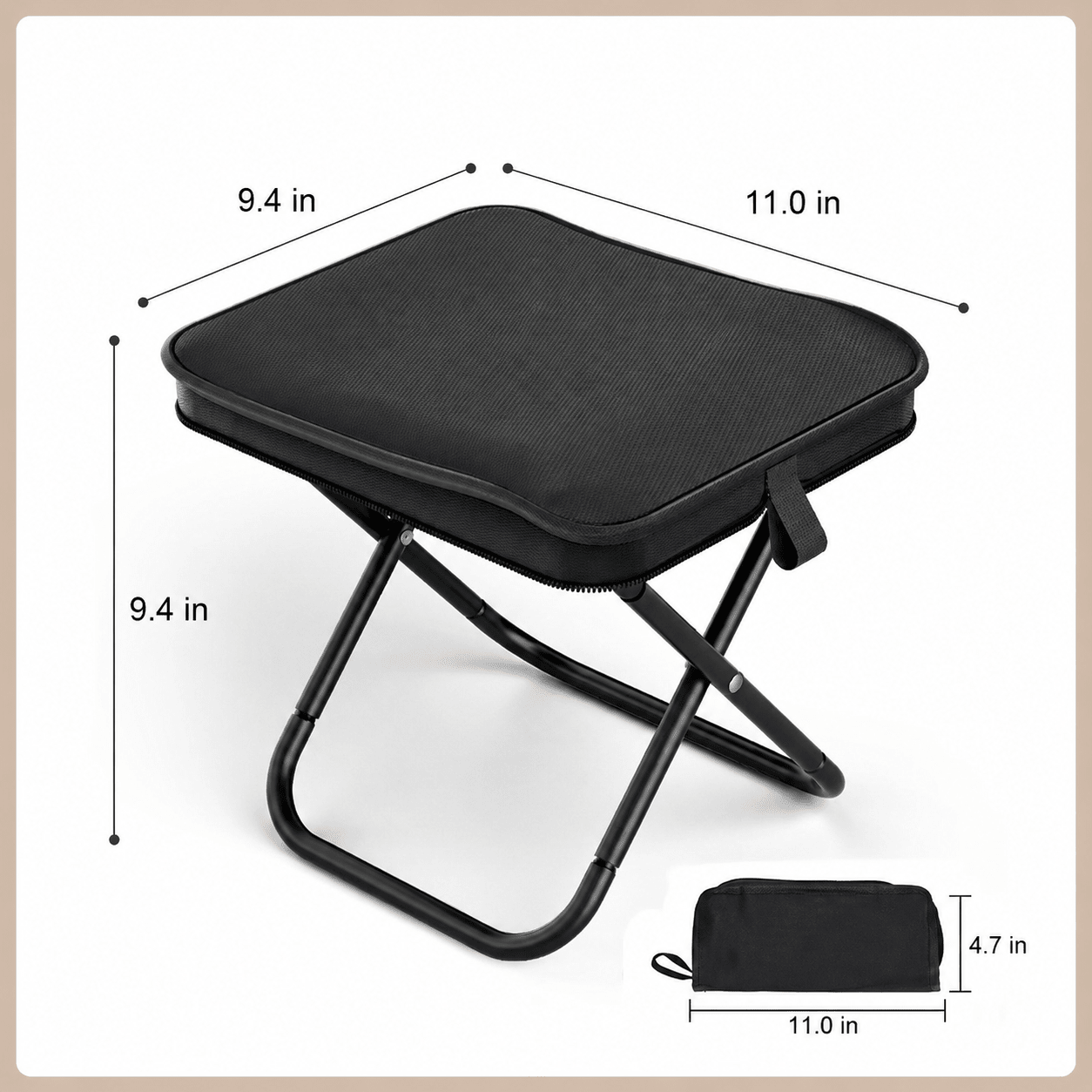 Portable Folding Camping Stool Chair – Lightweight Mini Foldable Seat for Outdoor Fishing, Hiking, Camping, Travel & Garden Use - Morrowden