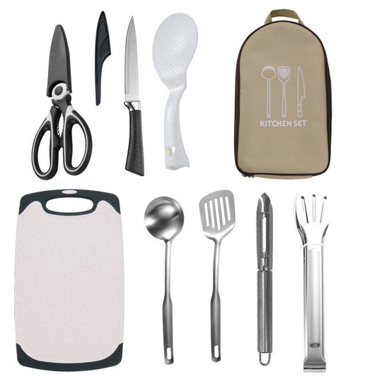 Portable Outdoor Camping Cookware & Cutlery Set – Picnic Kitchen Utensils, Knives and Complete Camping Gear for Road Trips & Outdoor Adventures - Morrowden