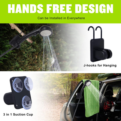 Portable Shower for Camping, [Long-Lasting] Spopal 6000mAh Rechargeable Camping Shower with Intelligent LED Display, 4 Spray Modes, IPX7 Waterproof Outdoor Camp Pump for Hiking, Travel, Car, Pet - Morrowden