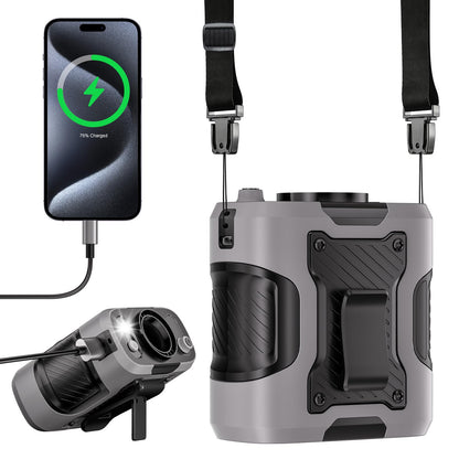 Portable Waist Fan Personal Powerfol Speeds Clip On Shirt Fan Belt Cooling Device Wearable Cool Body Blow Cold Air Rechargeable Pocket Mini Men Workers Outdoor Travel Hiking Gifts - Morrowden