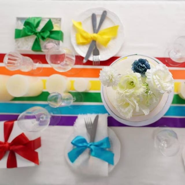 Rainbow Ribbon Set, Thin Satin Ribbons for Crafts, Bows, Gift Wrapping, Wedding Decorations & DIY Handmade Projects - Morrowden