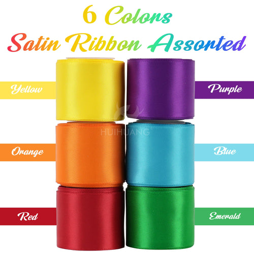 Rainbow Ribbon Set, Thin Satin Ribbons for Crafts, Bows, Gift Wrapping, Wedding Decorations & DIY Handmade Projects - Morrowden
