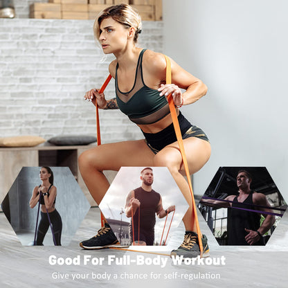 Resistance Bands, Pull Up Assist Bands, Exercise Workout Bands, Long Resistance Band Set for Working Out, Fitness Training & Physical Therapy - Morrowden