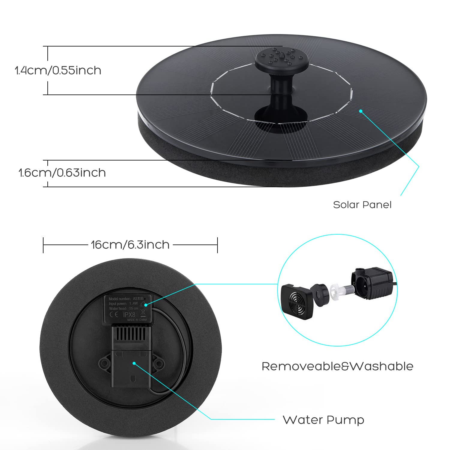Solar Bird Bath Fountain Pump - Morrowden
