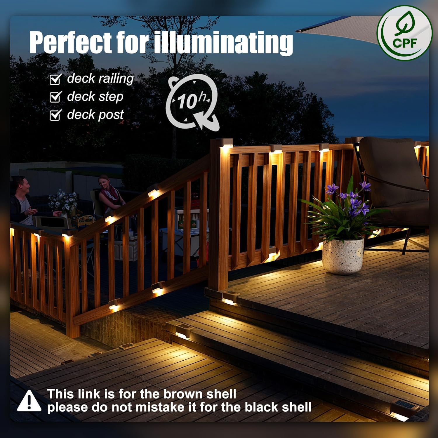 Solar Deck Lights Outdoor 16 Pack, Solar Step Lights Waterproof Led Solar lights for Outdoor Stairs, Step , Fence, Yard, Patio, and Pathway(Warm White) - Morrowden