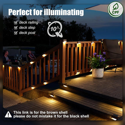 Solar Deck Lights Outdoor 16 Pack, Solar Step Lights Waterproof Led Solar lights for Outdoor Stairs, Step , Fence, Yard, Patio, and Pathway(Warm White) - Morrowden