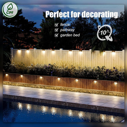 Solar Deck Lights Outdoor 16 Pack, Solar Step Lights Waterproof Led Solar lights for Outdoor Stairs, Step , Fence, Yard, Patio, and Pathway(Warm White) - Morrowden