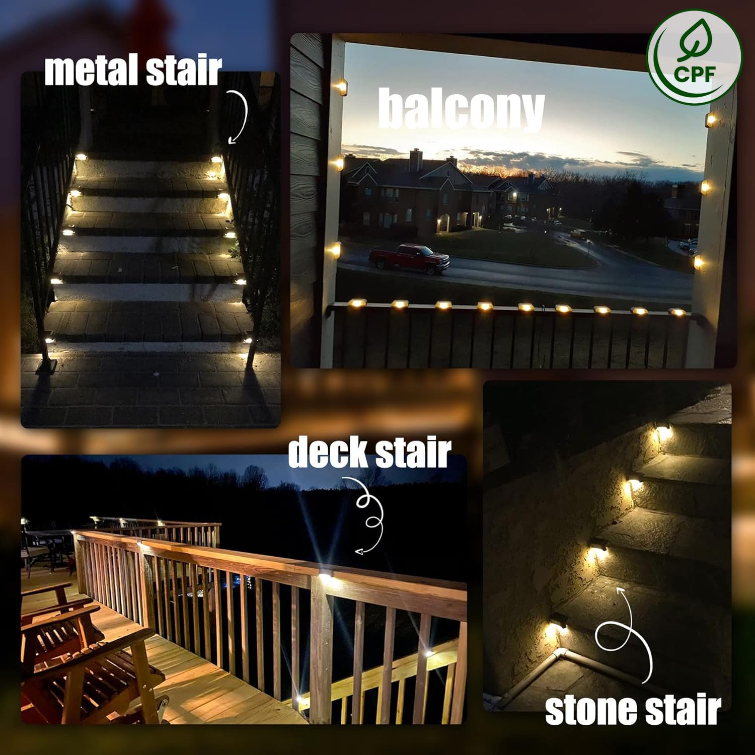 Solar Deck Lights Outdoor 16 Pack, Solar Step Lights Waterproof Led Solar lights for Outdoor Stairs, Step , Fence, Yard, Patio, and Pathway(Warm White) - Morrowden