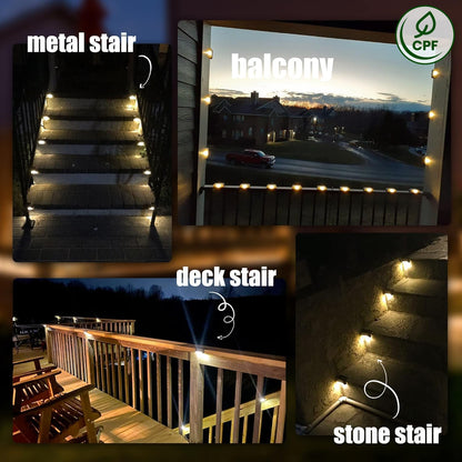 Solar Deck Lights Outdoor 16 Pack, Solar Step Lights Waterproof Led Solar lights for Outdoor Stairs, Step , Fence, Yard, Patio, and Pathway(Warm White) - Morrowden