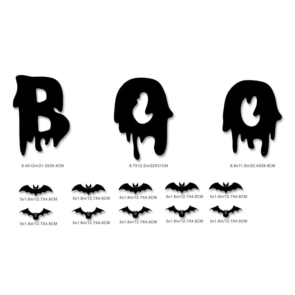 Spooky 3D Halloween Wall Decor Set – LED Bats, Ghosts & Spiders for Home, Party & Haunted House - Morrowden