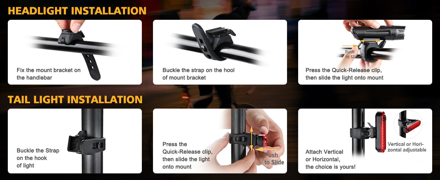 Super Bright USB Rechargeable Bike Light Set - Morrowden