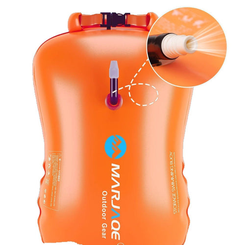 Swimming Safety Float Buoy with Storage Bag – Inflatable Open Water Swim Buoy for Adults, Anti-Drowning Safety Float for Outdoor Swimming & Water Sports - Morrowden
