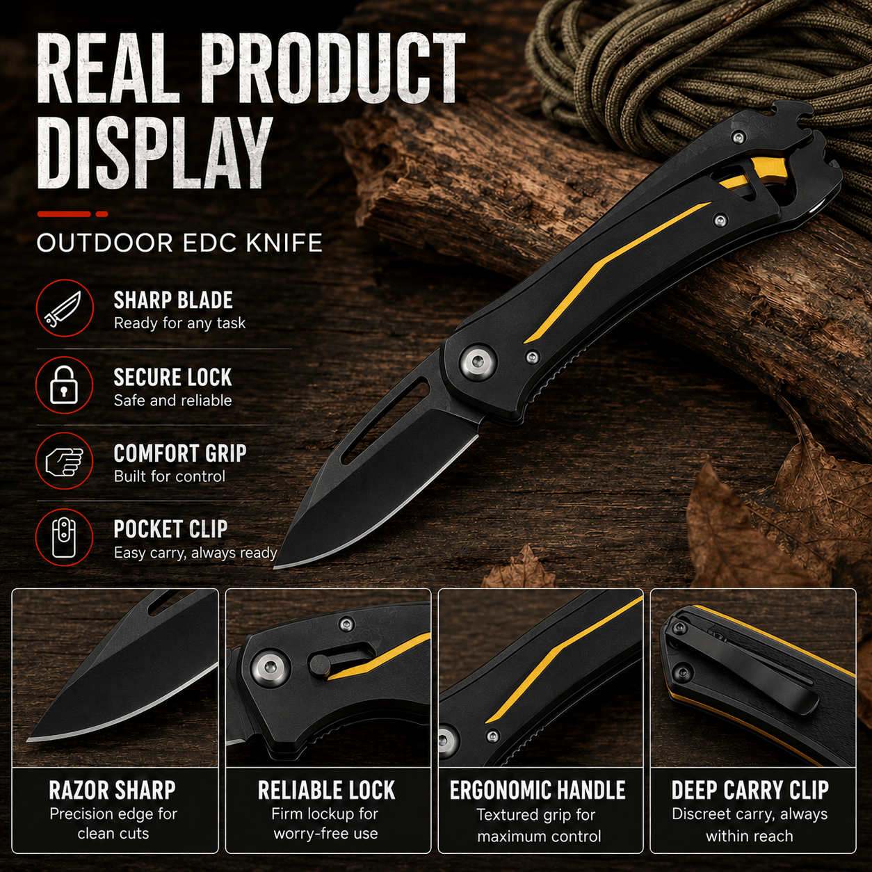 Tactical Folding Knife – Compact EDC Blade - Morrowden