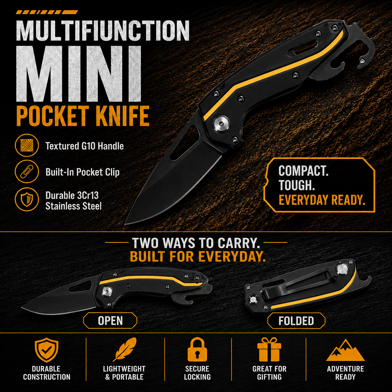 Tactical Folding Knife – Compact EDC Blade - Morrowden