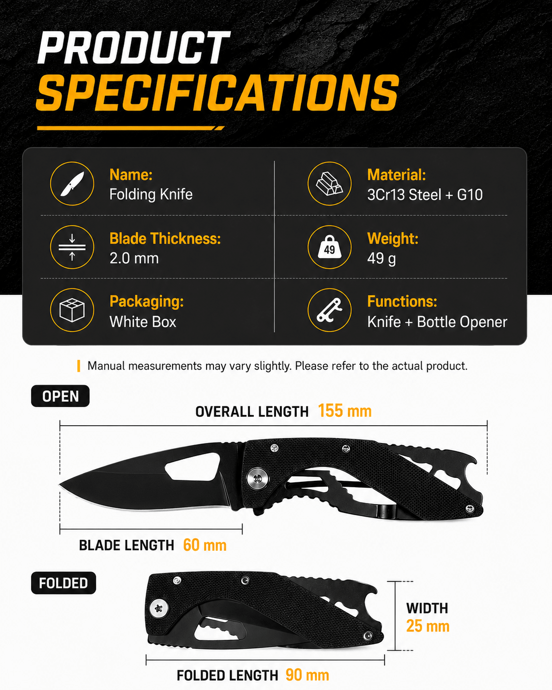 Tactical Folding Knife – Compact EDC Blade - Morrowden