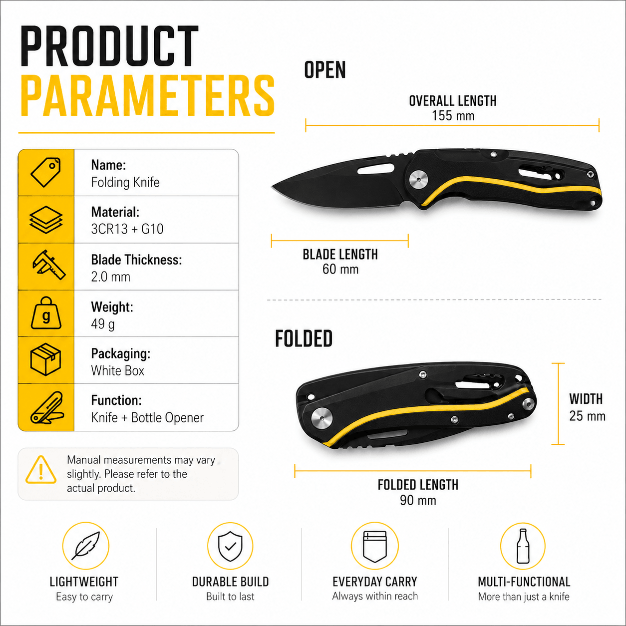 Tactical Folding Knife – Compact EDC Blade - Morrowden