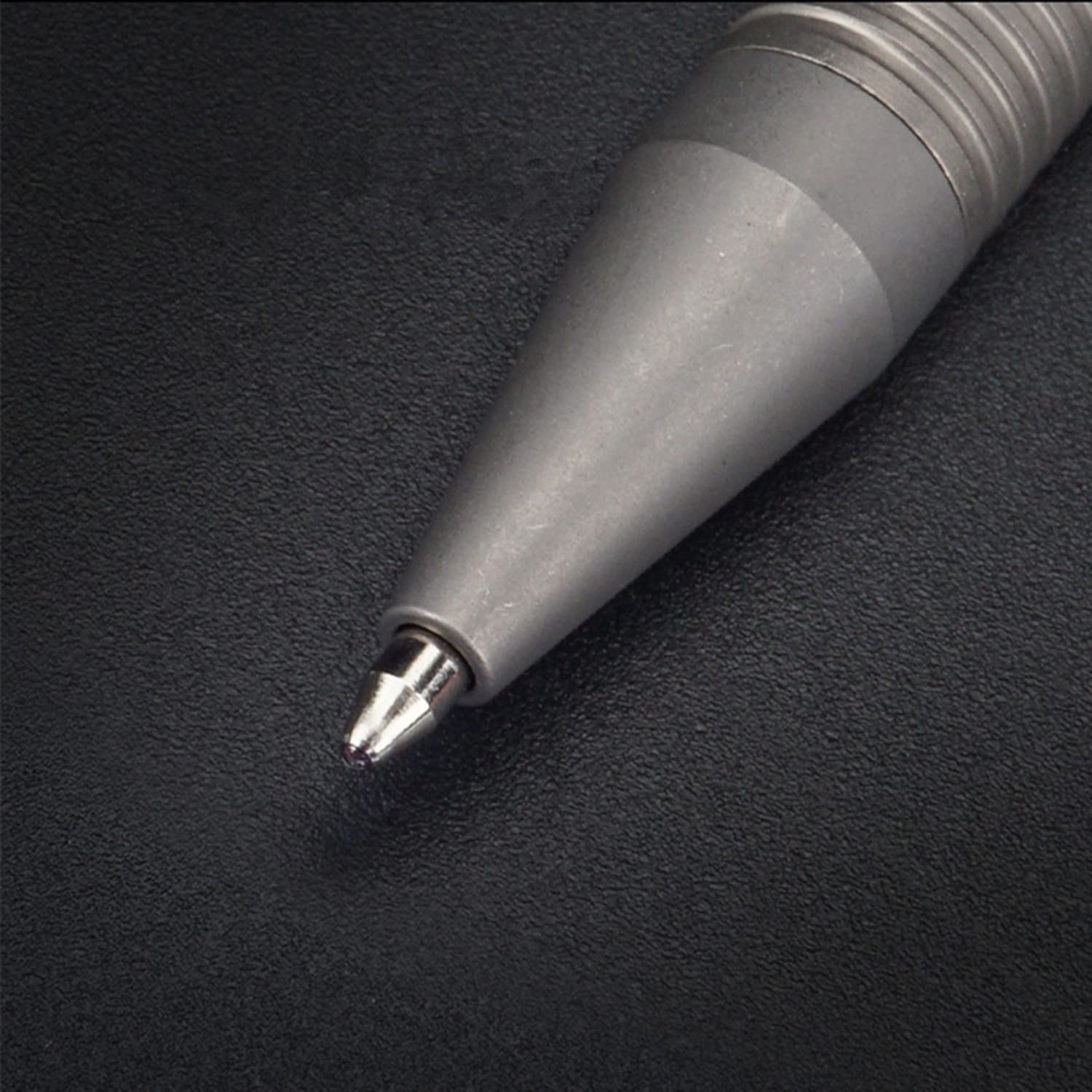 Titanium Alloy Bolt Action Pen, Ballpoint Ink Refillable, Stainless Steel Pocket Clip EDC Business Collection Stylus, with 3 Refills, Gray - Morrowden