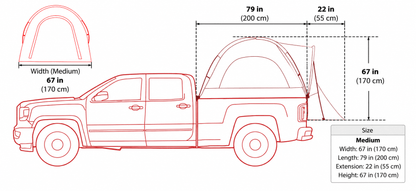 Truck Bed Tent, 5.5'-6' Pickup Truck Tent with Rain Layer and Carry Bag, Waterproof PU2000mm Double Layer Truck Tent for Camping, Accommodate 2-3 Person, for Camping Traveling Outdoor Activities - Morrowden