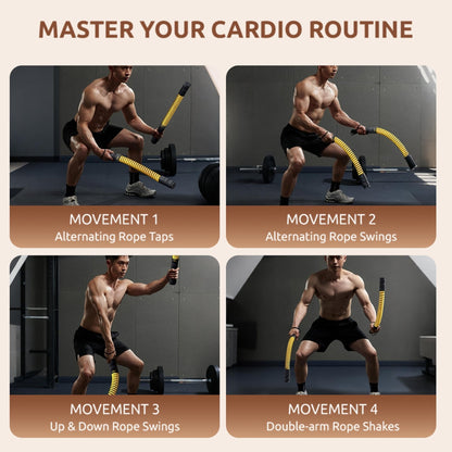 Upgrade Weighted Ropeless Battle Ropes, Heavy Duty Portable Cordless Battle Ropes for Home Gym with Poster, Workout Exercise Rope for Strength Building, HIIT and Low-Impact Aerobic Training for Men & Women - Morrowden