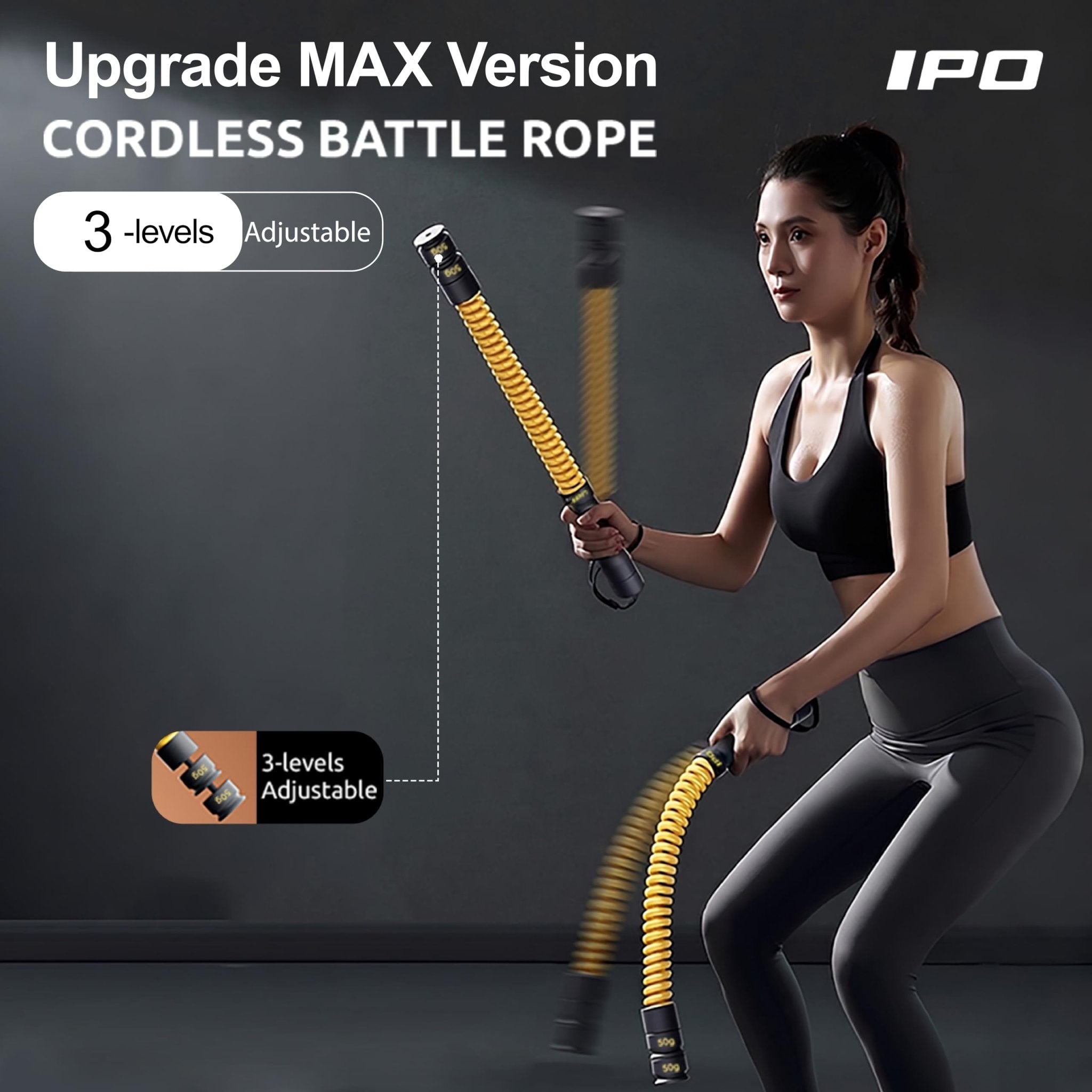 Upgrade Weighted Ropeless Battle Ropes, Heavy Duty Portable Cordless Battle Ropes for Home Gym with Poster, Workout Exercise Rope for Strength Building, HIIT and Low-Impact Aerobic Training for Men & Women - Morrowden