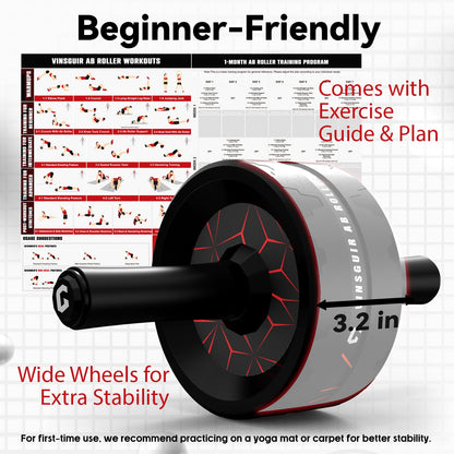 Upgraded Ab Roller Wheel. Abdominal Training Roller for Men/Women, Abdominal Wheels Widened to 3.4 ", Rubber Tread of The Abdominal Wheel Upgraded - Morrowden