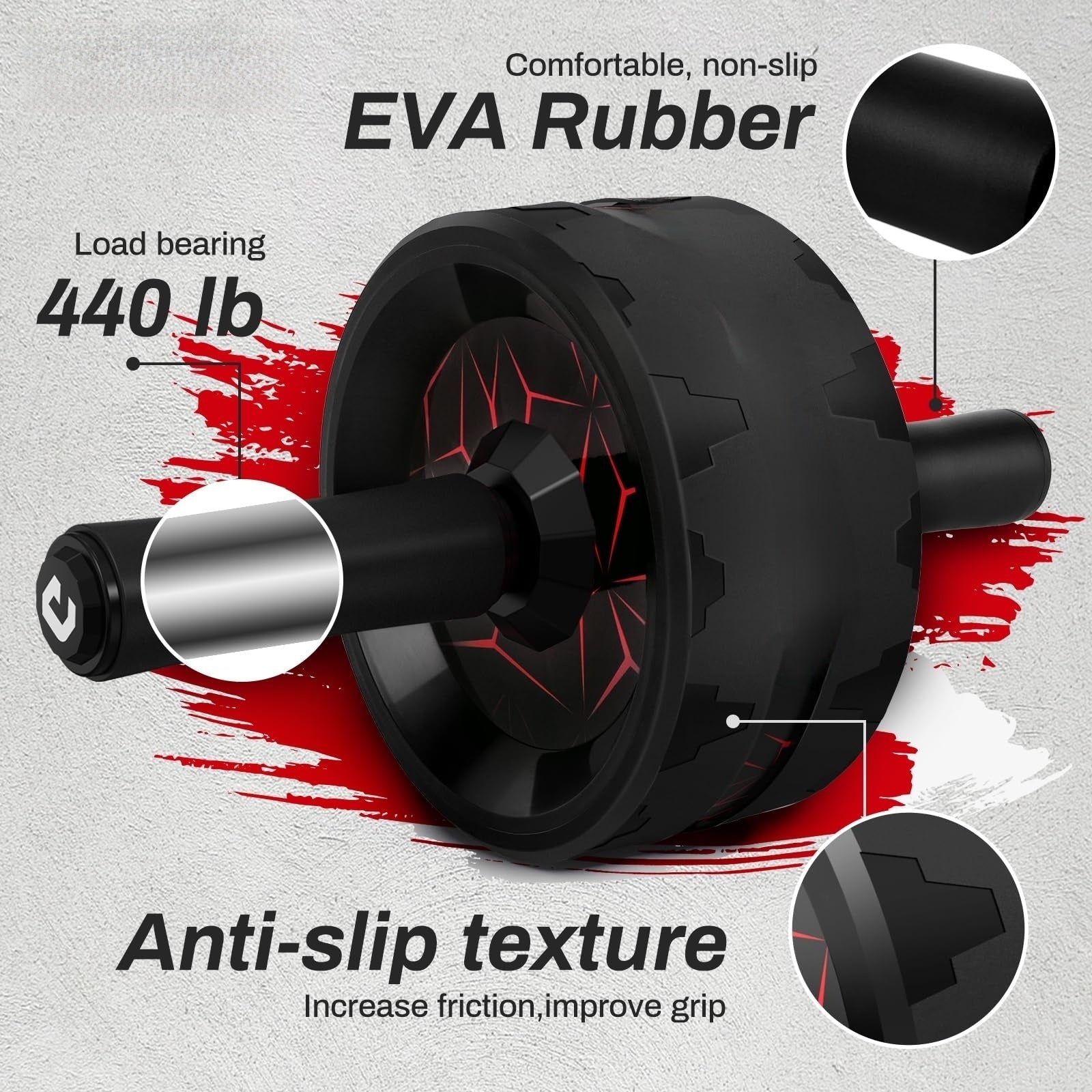 Upgraded Ab Roller Wheel. Abdominal Training Roller for Men/Women, Abdominal Wheels Widened to 3.4 ", Rubber Tread of The Abdominal Wheel Upgraded - Morrowden