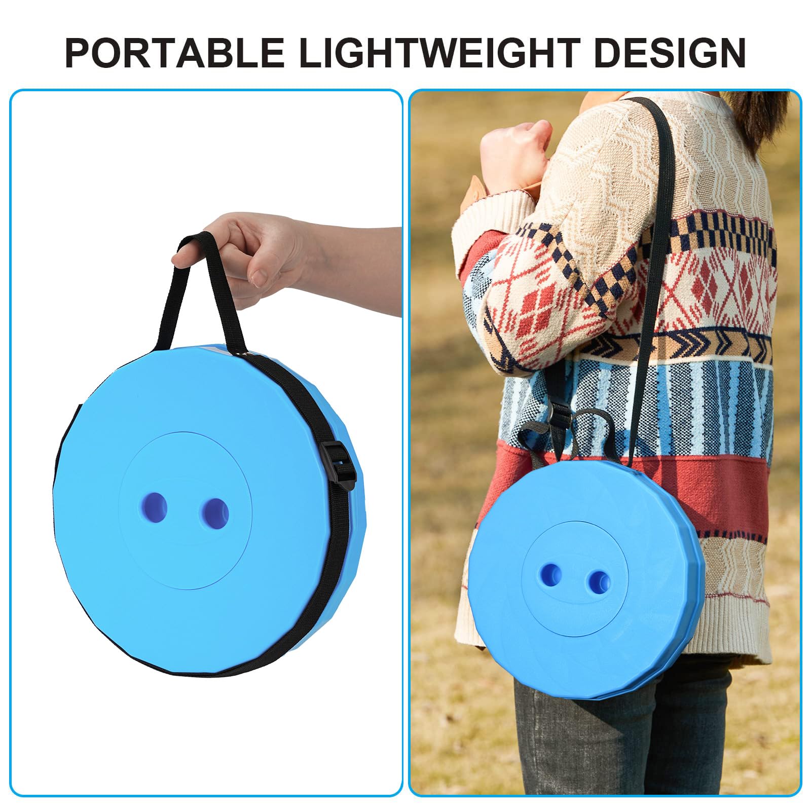 Upgraded Foldable Stool Thickened, Portable Collapsible Stool Retractable Stool for Fishing, Hiking Tours, BBQ, Parties, Outdoor Activities (Rainbow) - Morrowden