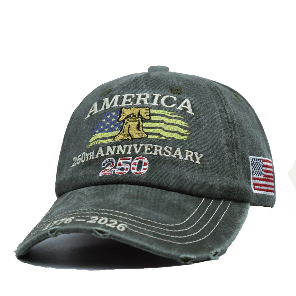 USA 250th Anniversary Hat 2026 – Vintage Embroidered American Flag Baseball Cap - Morrowden