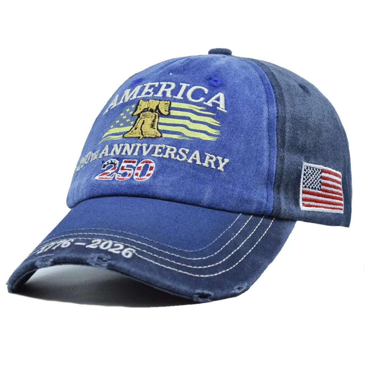 USA 250th Anniversary Hat 2026 – Vintage Embroidered American Flag Baseball Cap - Morrowden