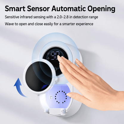 UV Toothbrush Sanitizer Holder with Automatic Sensor, Wall Mounted Toothbrush Organizer for Bathroom, Dual Slots Sterilizing Toothbrush Storage - Morrowden