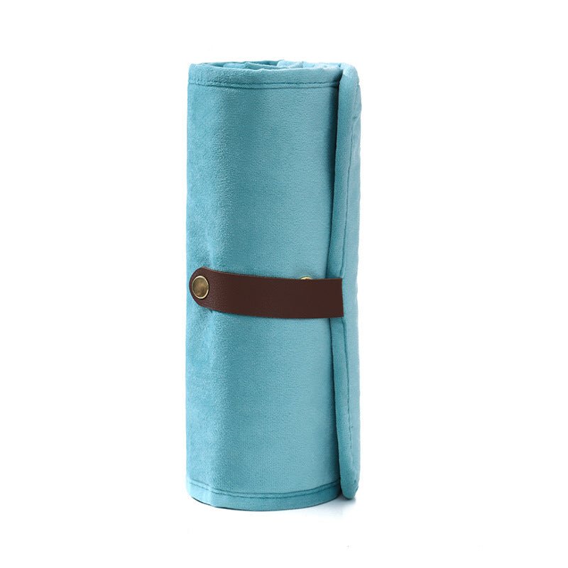 Velvet Jewelry Storage Bag, Multi-Layer Earring and Necklace Organizer, Portable Roll-Up Travel Jewelry Pouch - Morrowden