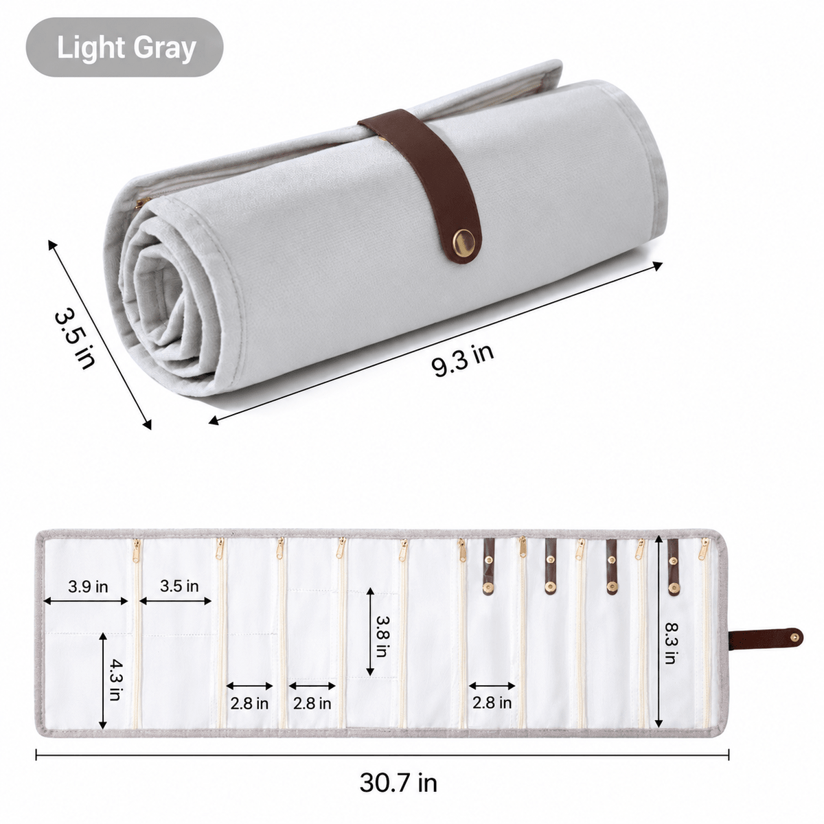 Velvet Jewelry Storage Bag, Multi-Layer Earring and Necklace Organizer, Portable Roll-Up Travel Jewelry Pouch - Morrowden