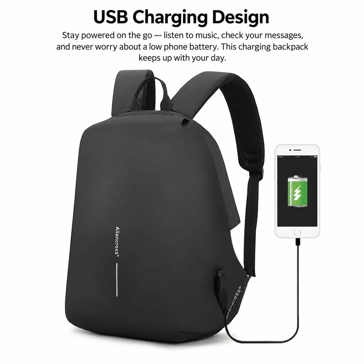Waterproof, Large-Capacity Laptop Backpack with USB Charging Port - Morrowden