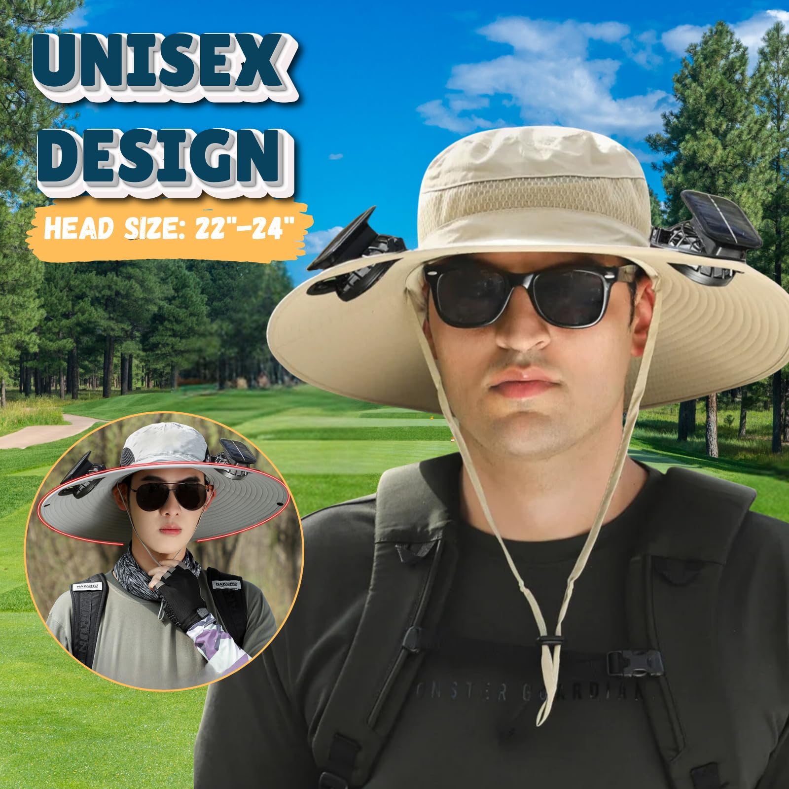 Wide Brim Solar Fan Hat – UPF 50+ Bucket Hat for Men & Women - Morrowden
