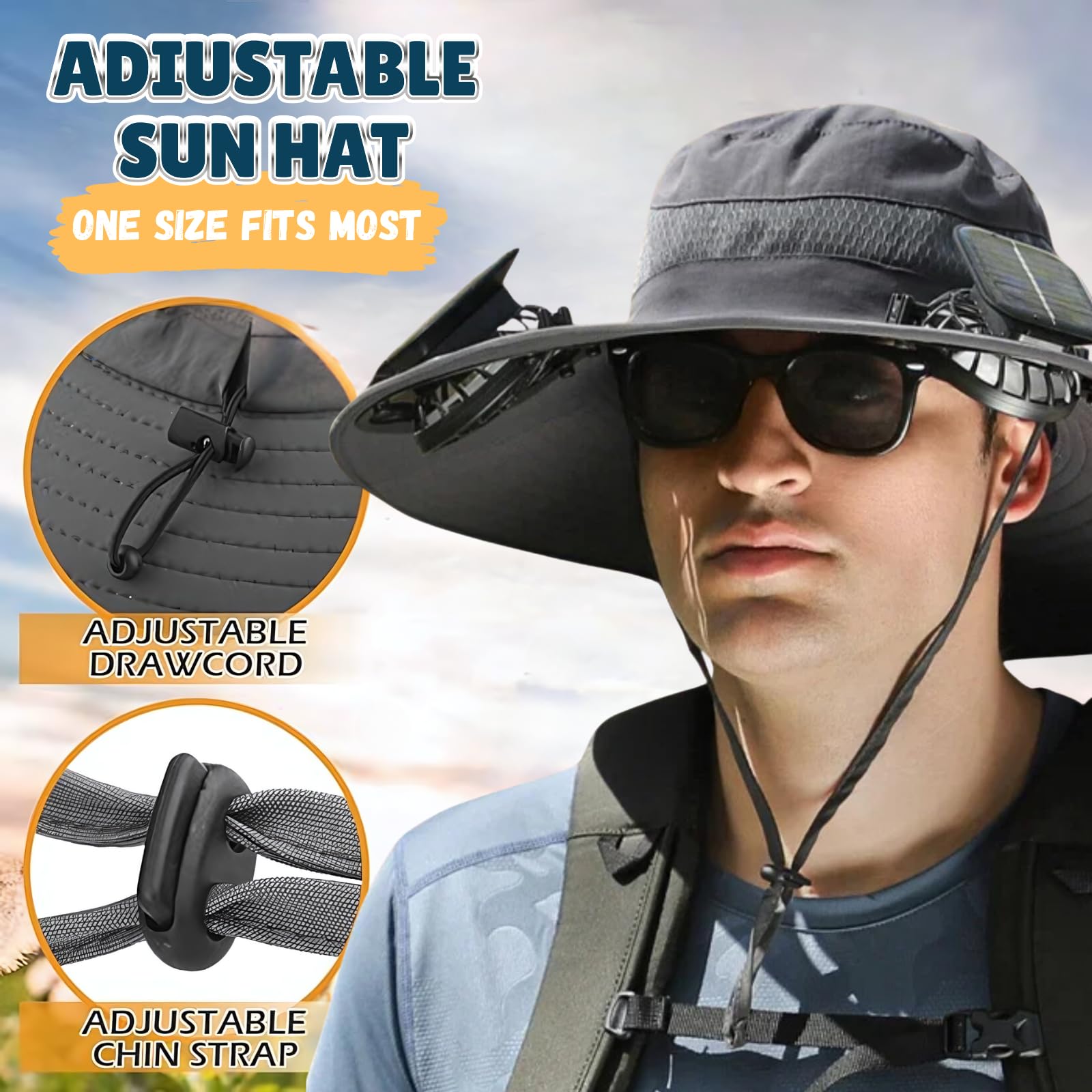 Wide Brim Solar Fan Hat – UPF 50+ Bucket Hat for Men & Women - Morrowden