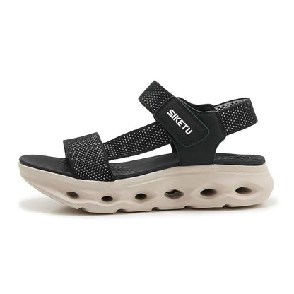 Women's Almond Arch Support Sport Sandals - Lightweight Magic Tape Walking Sandals with Cushioned Shock-Absorbing Sole, Summer Sandals for Travel, Summer Walking and All-Day Comfort - Morrowden