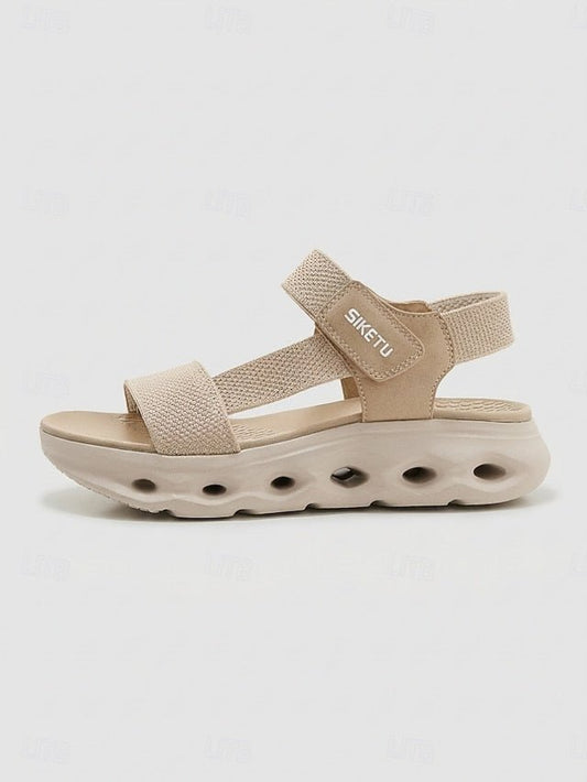 Women's Almond Arch Support Sport Sandals - Lightweight Magic Tape Walking Sandals with Cushioned Shock-Absorbing Sole, Summer Sandals for Travel, Summer Walking and All-Day Comfort - Morrowden