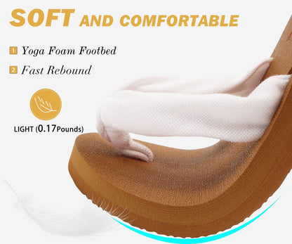 Women's Arch Support Flip Flops with Yoga Mat Footbed – Comfort Summer Sandals for Beach, Walking, Indoor & Outdoor - Morrowden