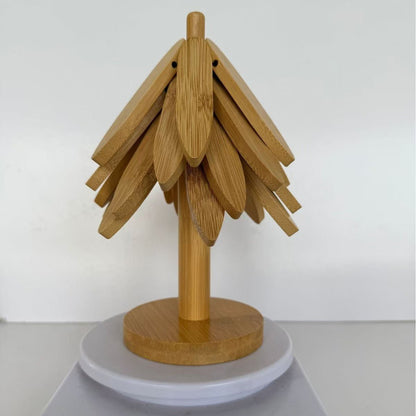 Wooden Christmas Tree Trivet Set – Elegant Heat Resistant Table Protector & Holiday Kitchen Decor - Morrowden