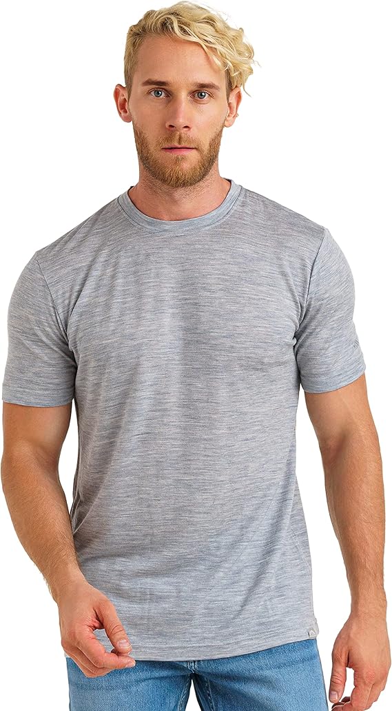 Wool T-Shirt Mens - 100% Wool Undershirt Lightweight Base Layer - Morrowden